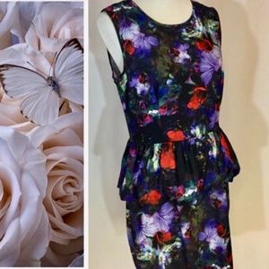 H&M Purple Floral Print Sleeveless Dress - image 1